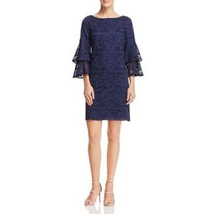 Eliza J Bell Long Sleeve Lace Dress Navy Blue 8